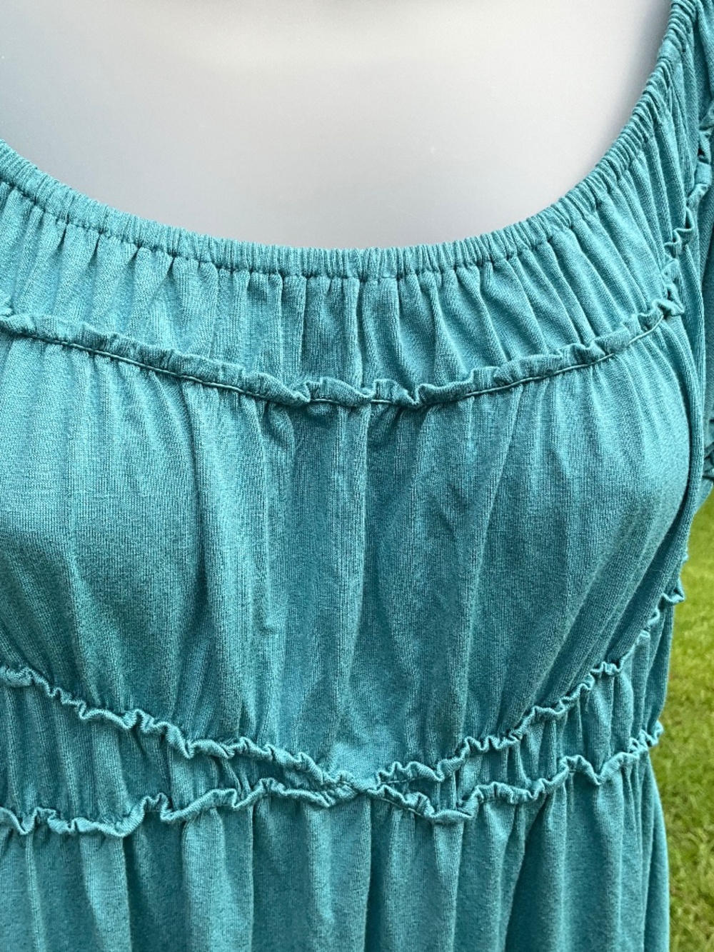 NWT Max Studio Teal Ruched Empire Waist Top Size M - Picture 5 of 6